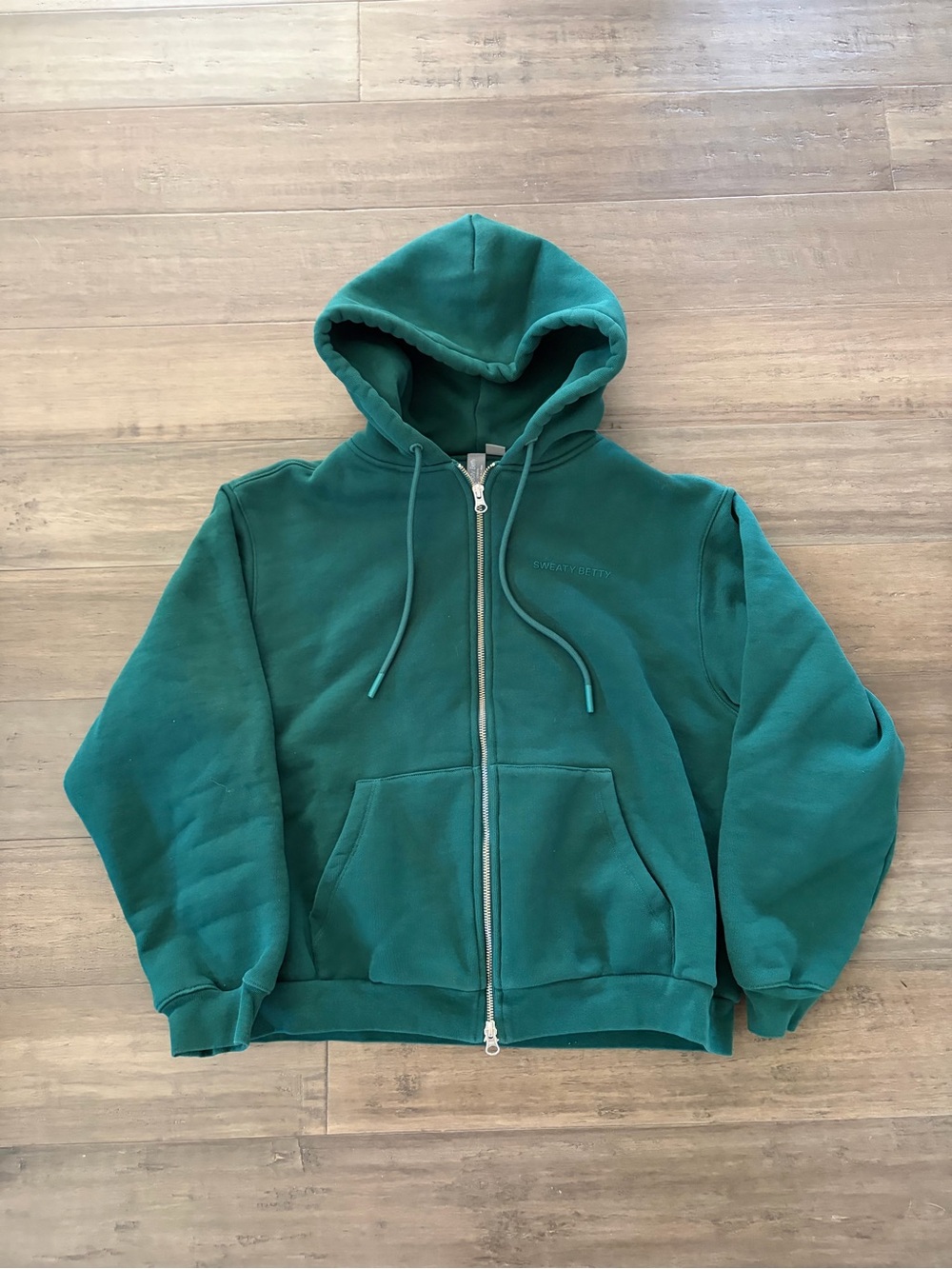 Sweaty Betty Forest Green Zip-Up Oversized Hoodie